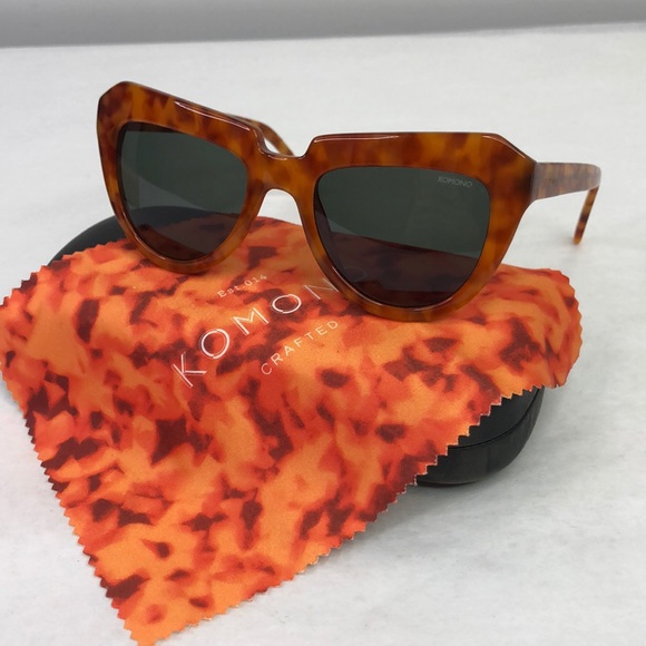 KOMONO Stella Caramel Demi Sunglasses NEW CAT EYE - Picture 3 of 10